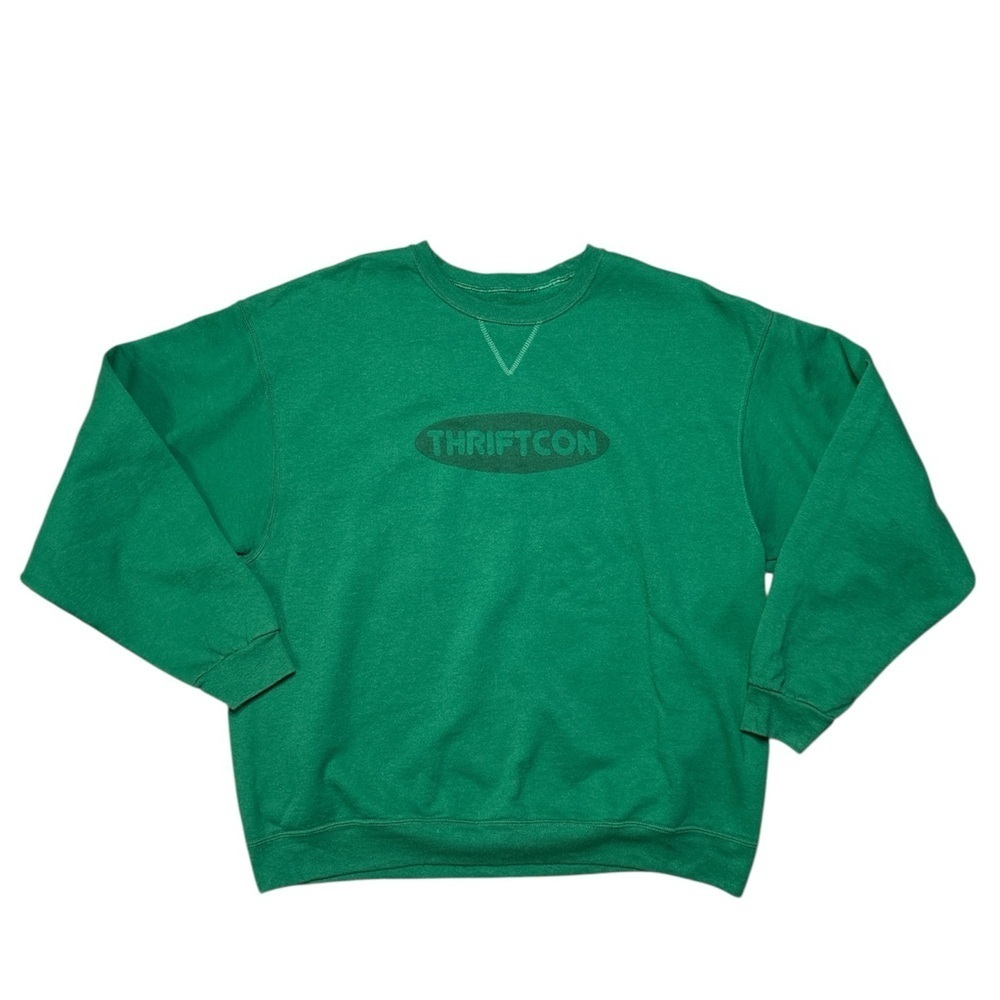 Fruit Of The Loom Men's Green Crewneck Sweater